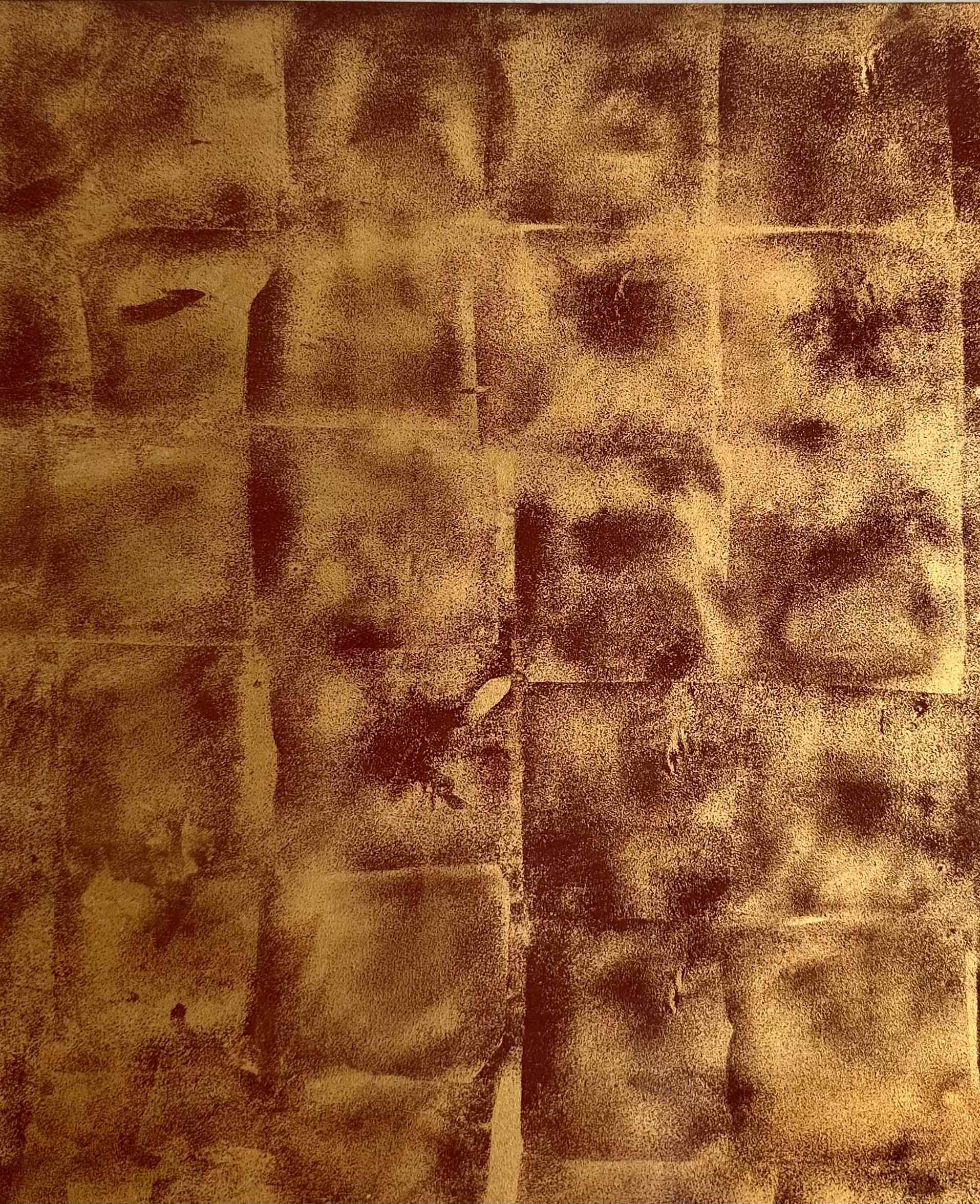 Gold Leaf Heavy Distressed, Red Rub Through
